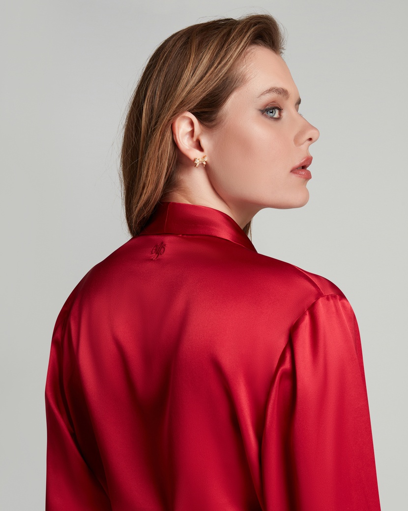 CecilyКрасный длинный халат Cecily