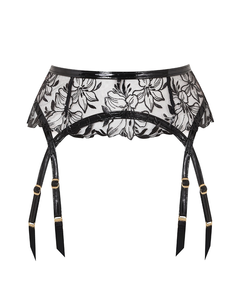 OzellaЧерный прозрачный пояс для чулок Ozella