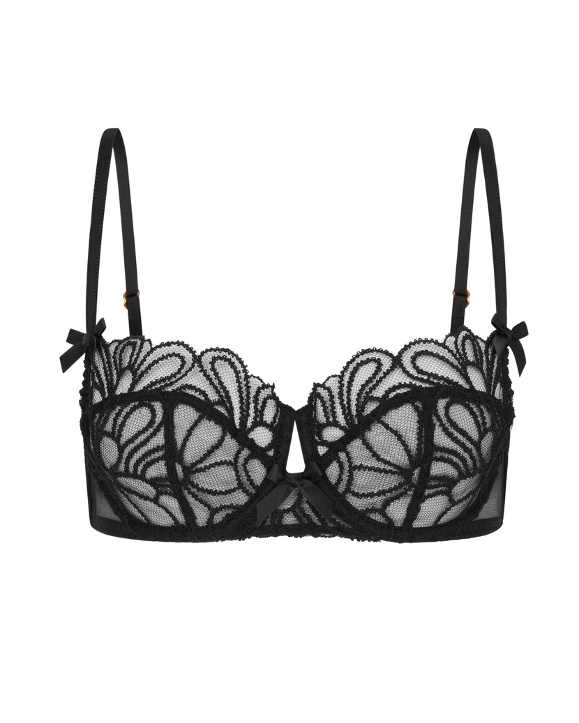 NelleЧерный бюстгальтер балконет Nelle