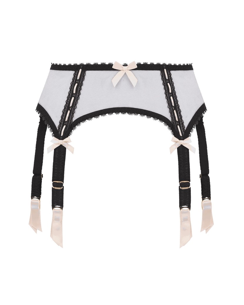 ClairaЧерный прозрачный пояс для чулок Claira