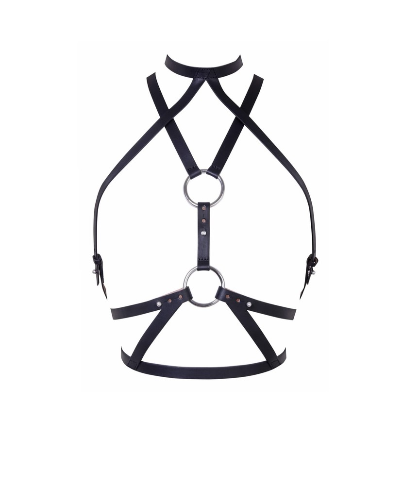 VeronikaЧерная кожаная портупея Veronika