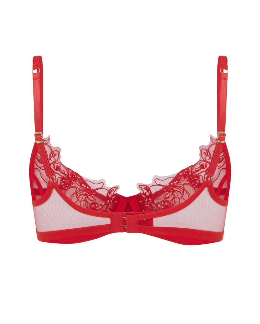 LindieКрасный прозрачный бюстгальтер с мягкой чашкой Lindie