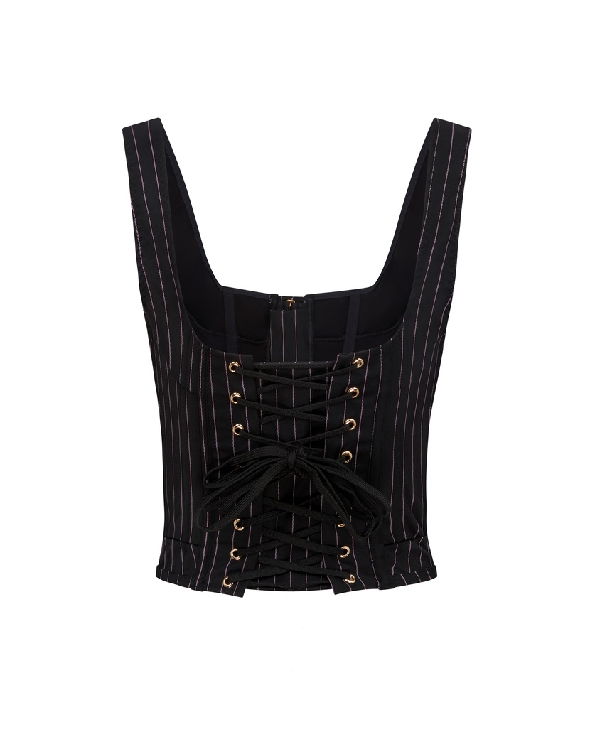 ZenaЧерно-розовый корсет Zena