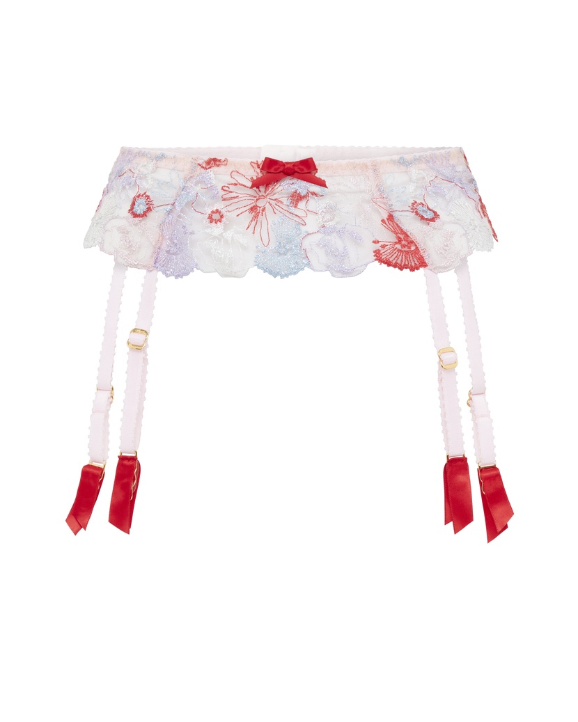 ZuriГолубой прозрачный пояс для чулок Zuri