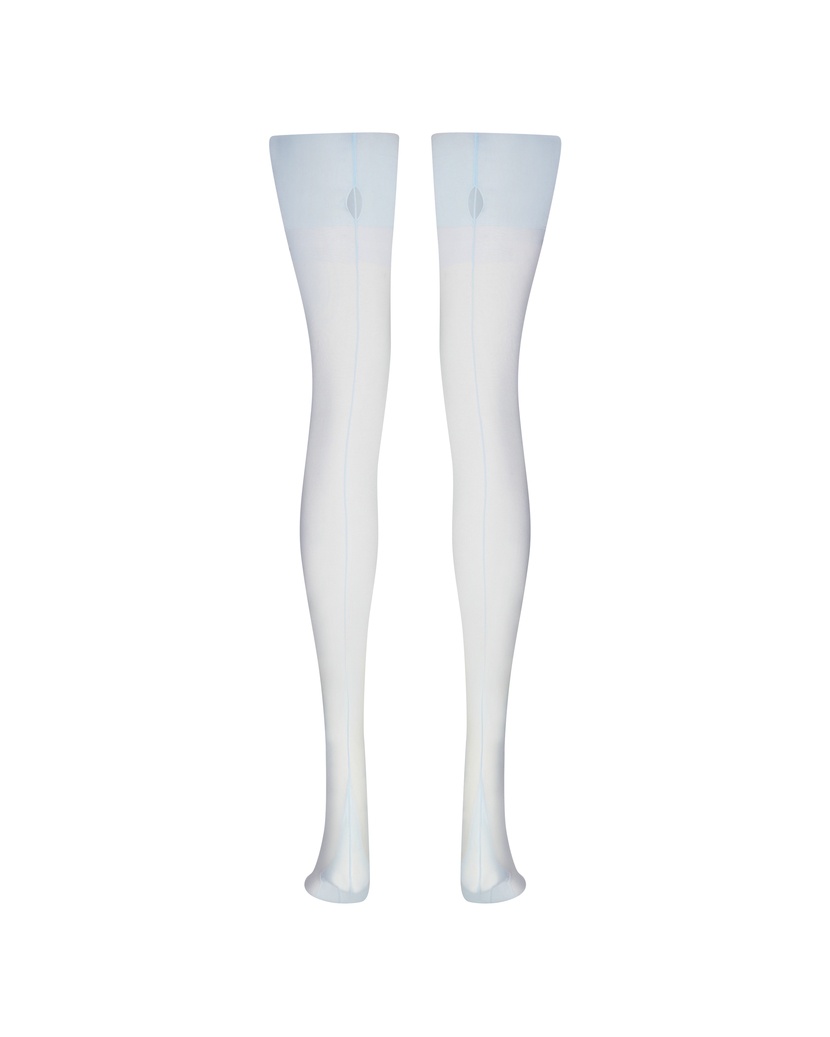 LazulieГолубые чулки под пояс с продольным швом Lazulie