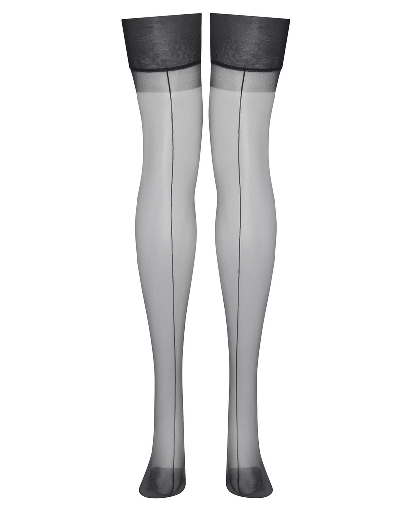 OpaleЧерные чулки под пояс с продольным швом Opale