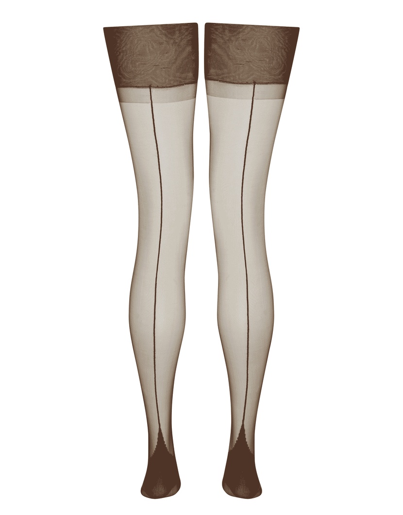 OpaleОреховые чулки под пояс с продольным швом Opale