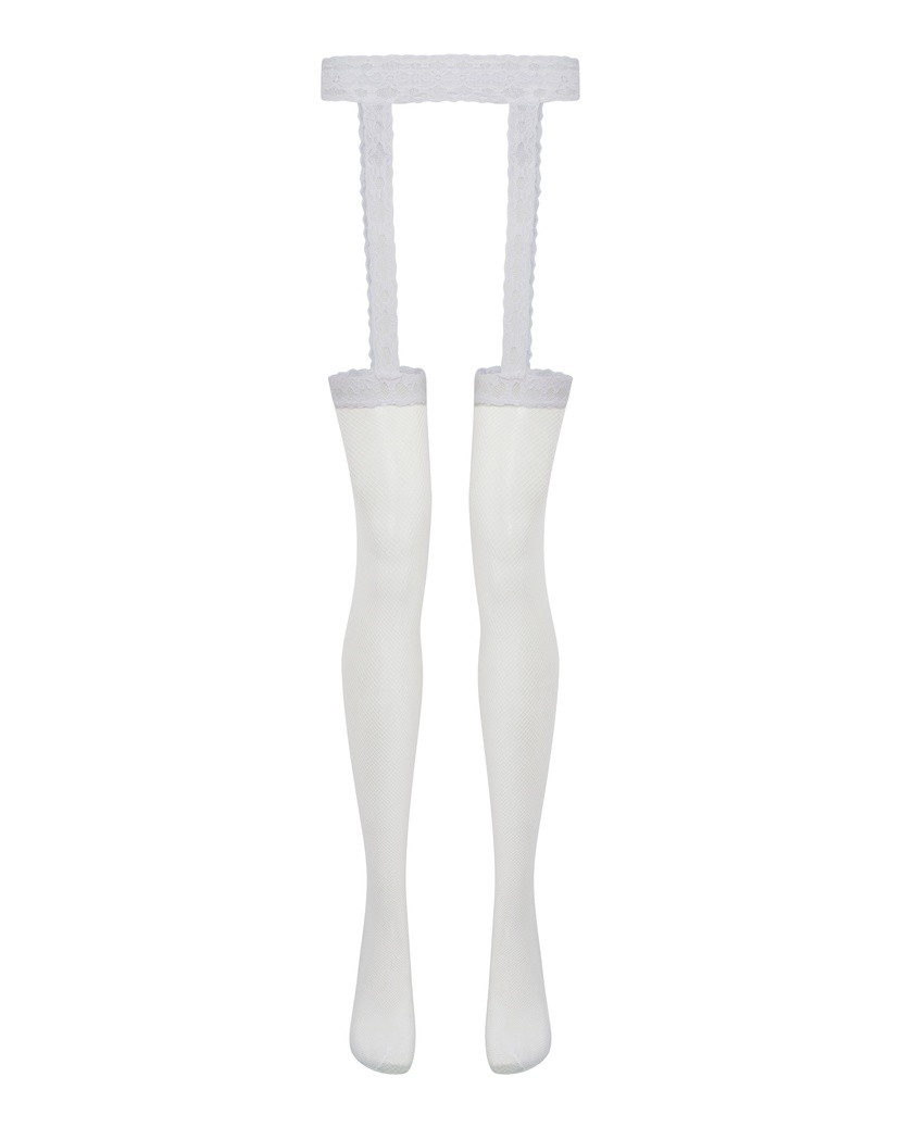 CyraБелые чулки-колготки в сетку Cyra