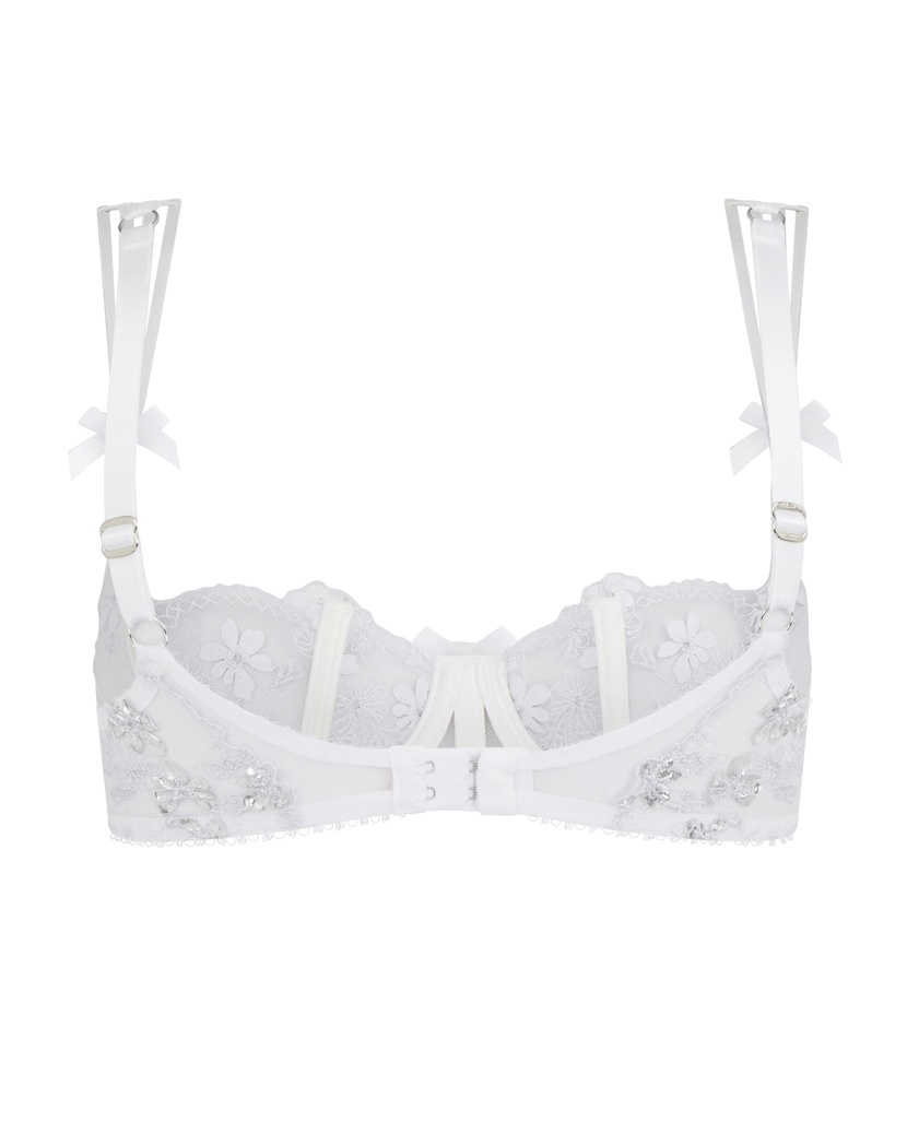 SkyleeБелый прозрачный бюстгальтер балконет Skylee