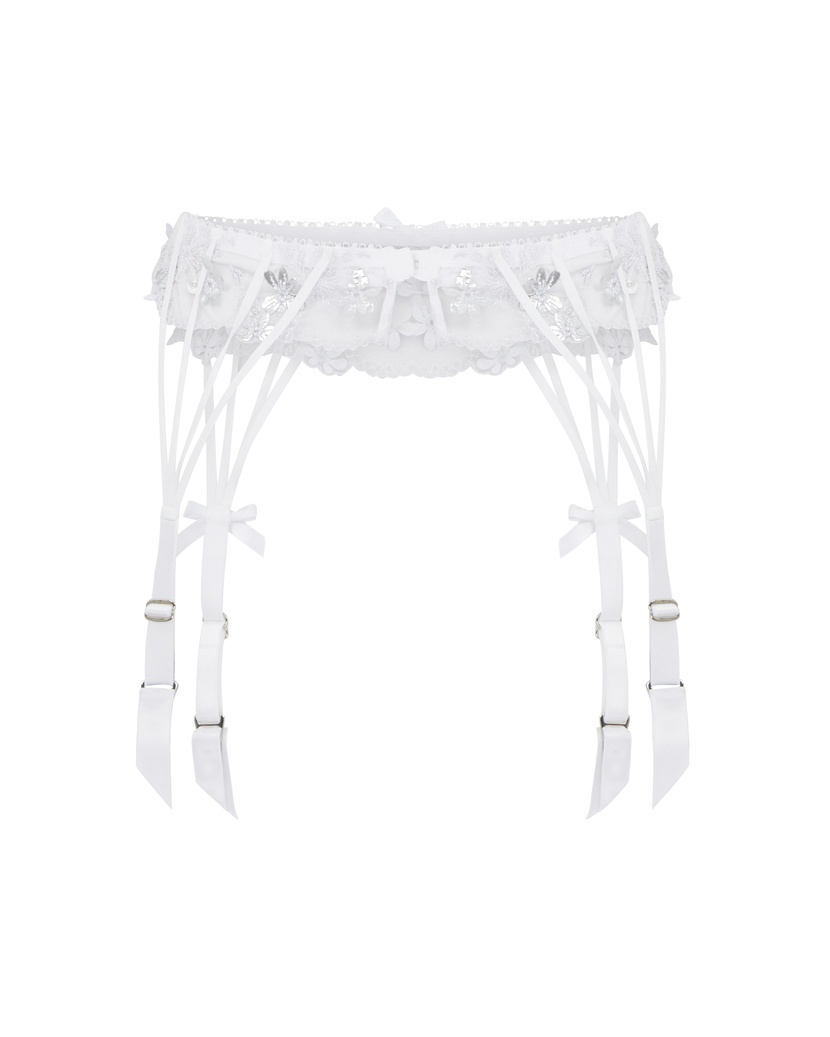 SkyleeБелый прозрачный пояс для чулок Skylee