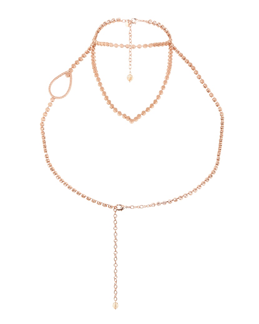 GlitzЦепочка на грудь цвета розового золота Glitz