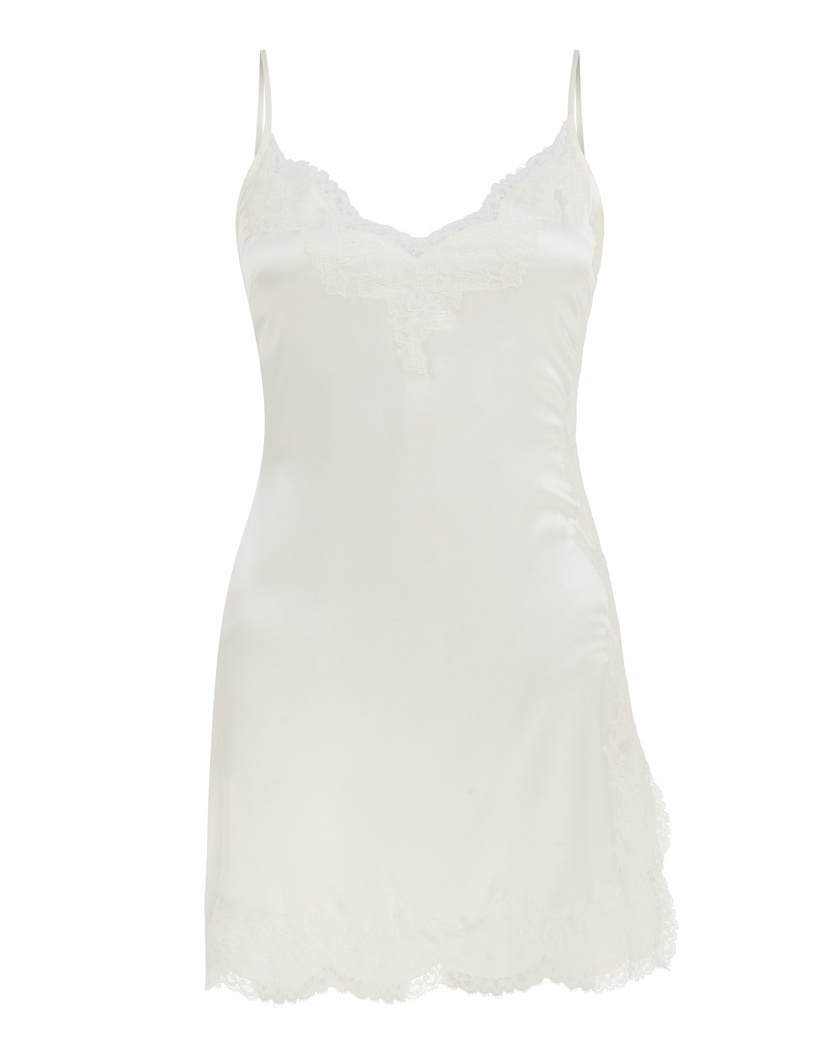 AmeleaБелая шелковая сорочка с кружевом Amelea