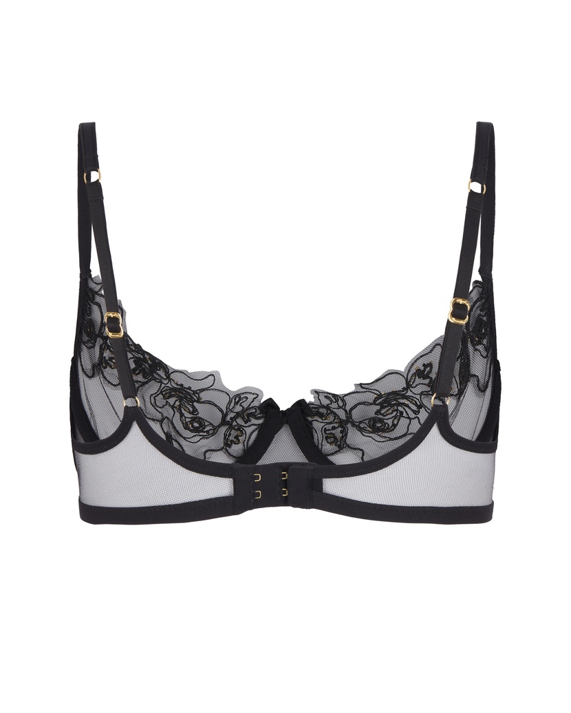 LindieЧерный прозрачный бюстгальтер с открытой чашкой Lindie