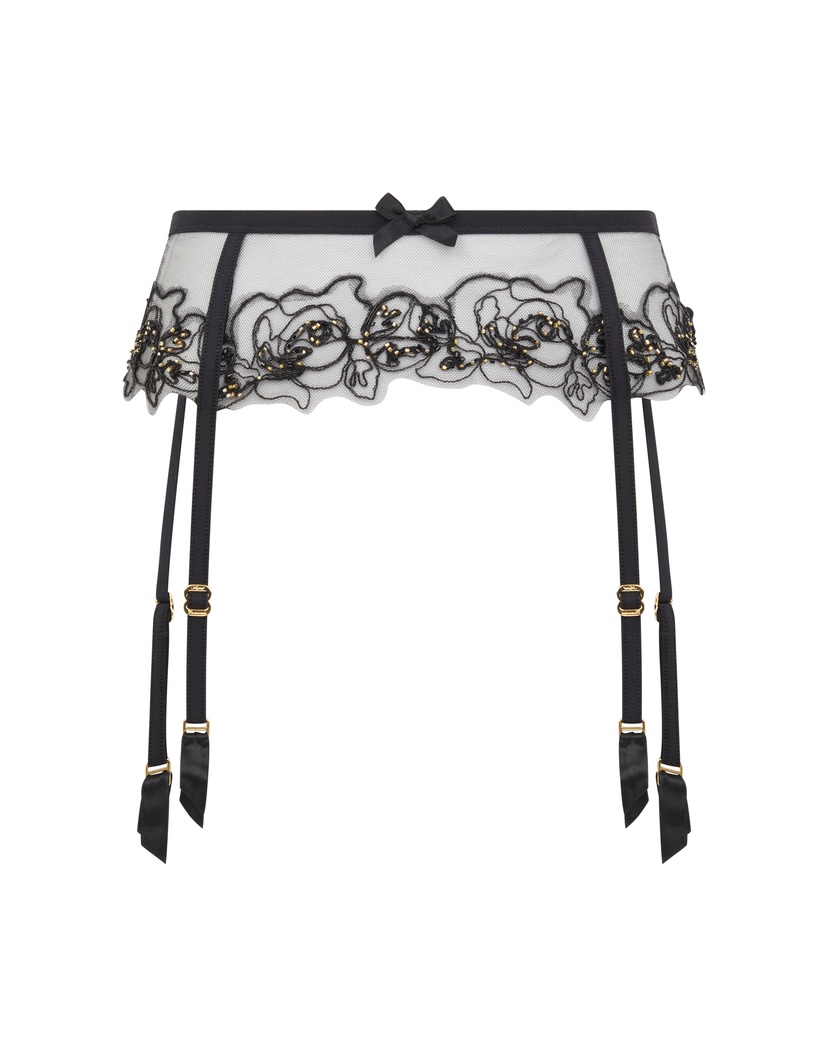 LindieЧерный прозрачный пояс для чулок Lindie