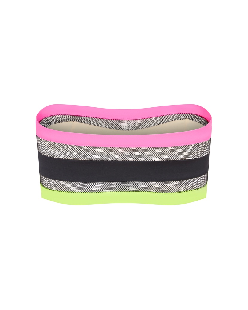 ZenayaЧерно-зеленый топ бандо купальника Zenaya