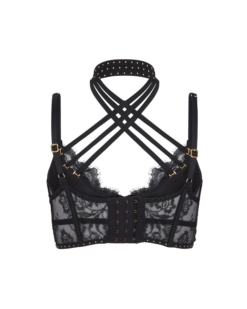 SaskiahЧерный кружевной бюстгальтер с плотной чашкой Saskiah