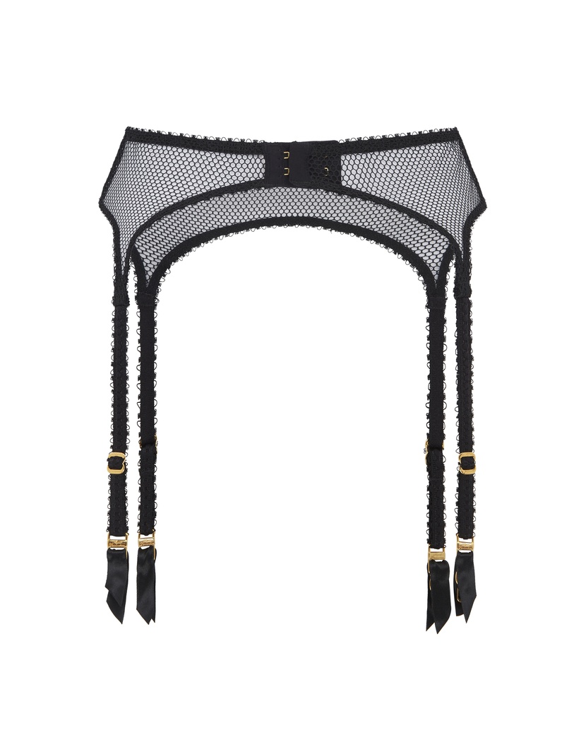 RaivenЧерный прозрачный пояс для чулок Raiven