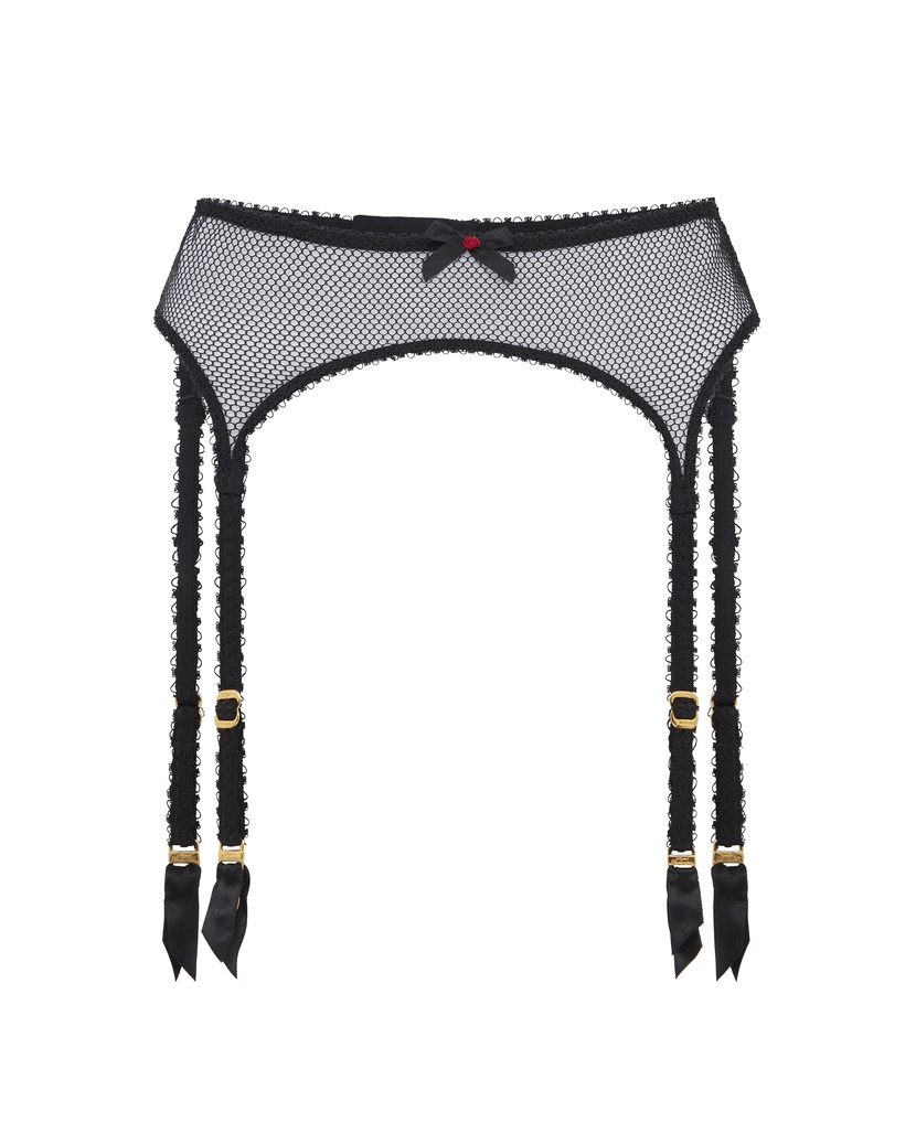 RaivenЧерный прозрачный пояс для чулок Raiven