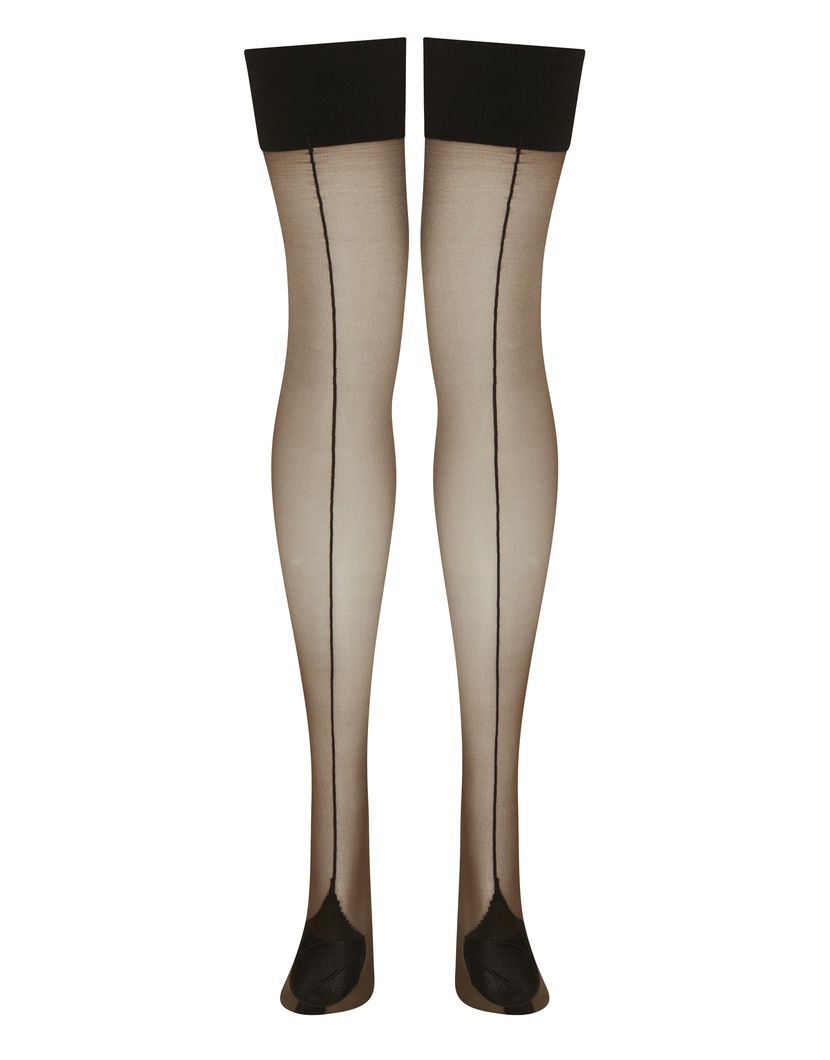 AmberОрехово-черные чулки под пояс Amber