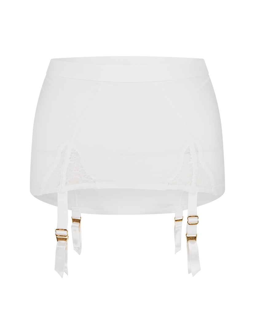 BrigetteБелый пояс для чулок с отделкой кружевом Brigette