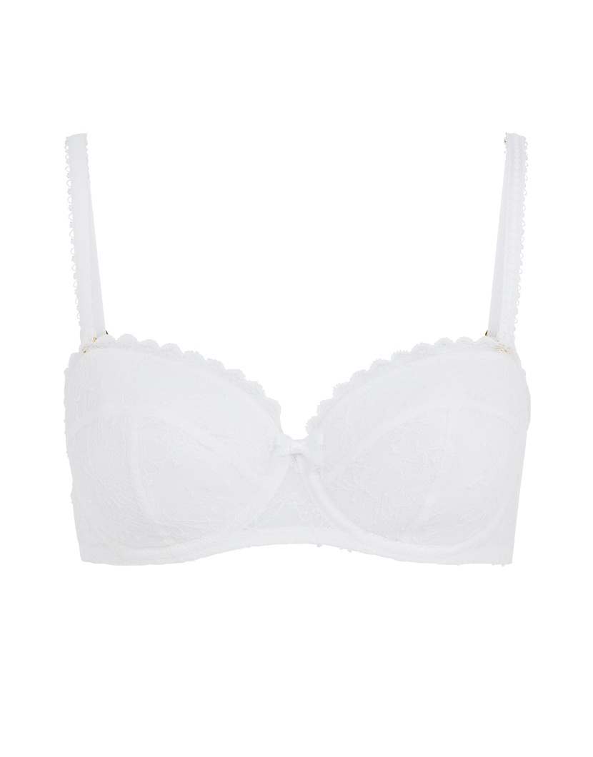 HindaБелый кружевной бюстгальтер с глубокой чашкой Hinda