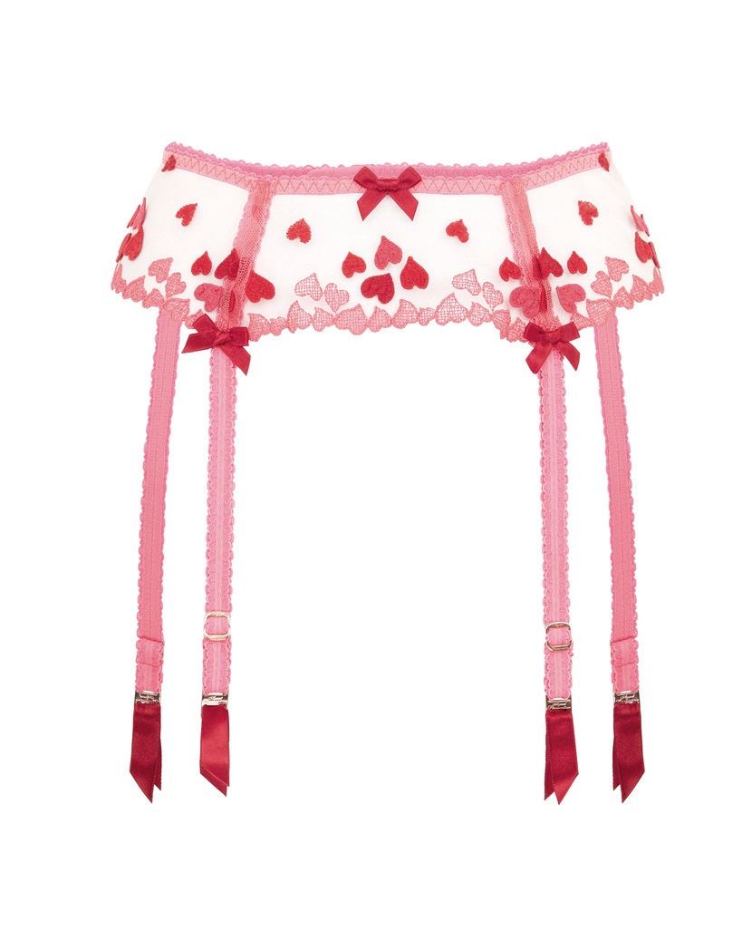 CupidРозовый прозрачный пояс для чулок Cupid