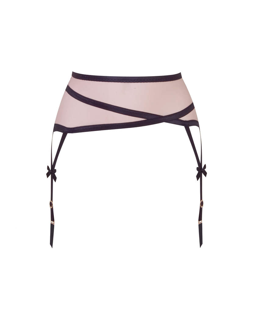 JoanЧерно-бежевый пояс для чулок Joan