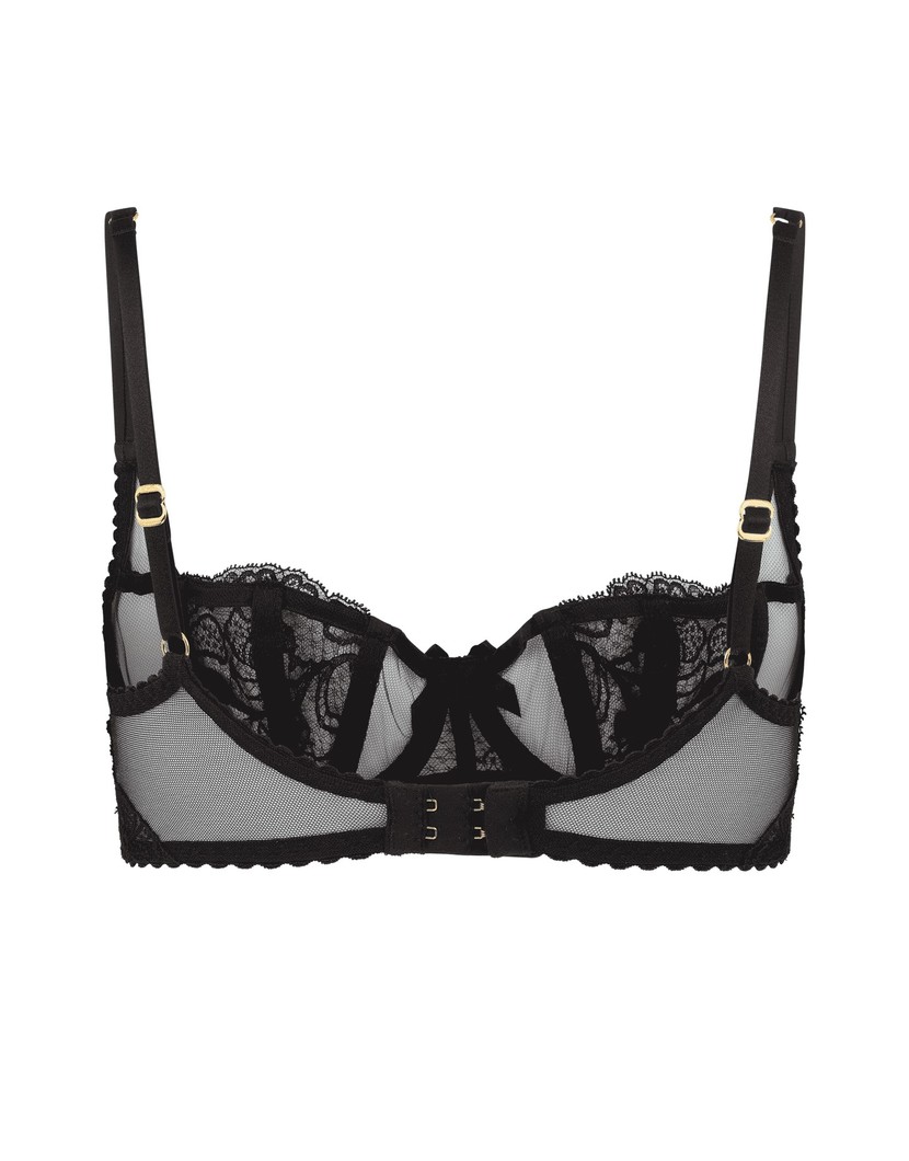 RozlynЧерный кружевной бюстгальтер балконет Rozlyn