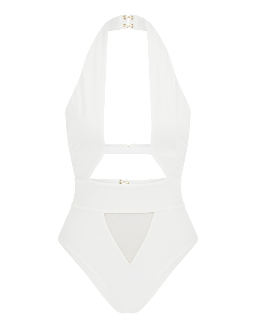 AnjaБелый слитный купальник-монокини Anja