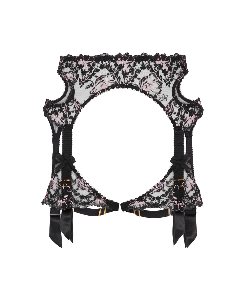 LanaЧерно-розовый пояс для чулок Lana