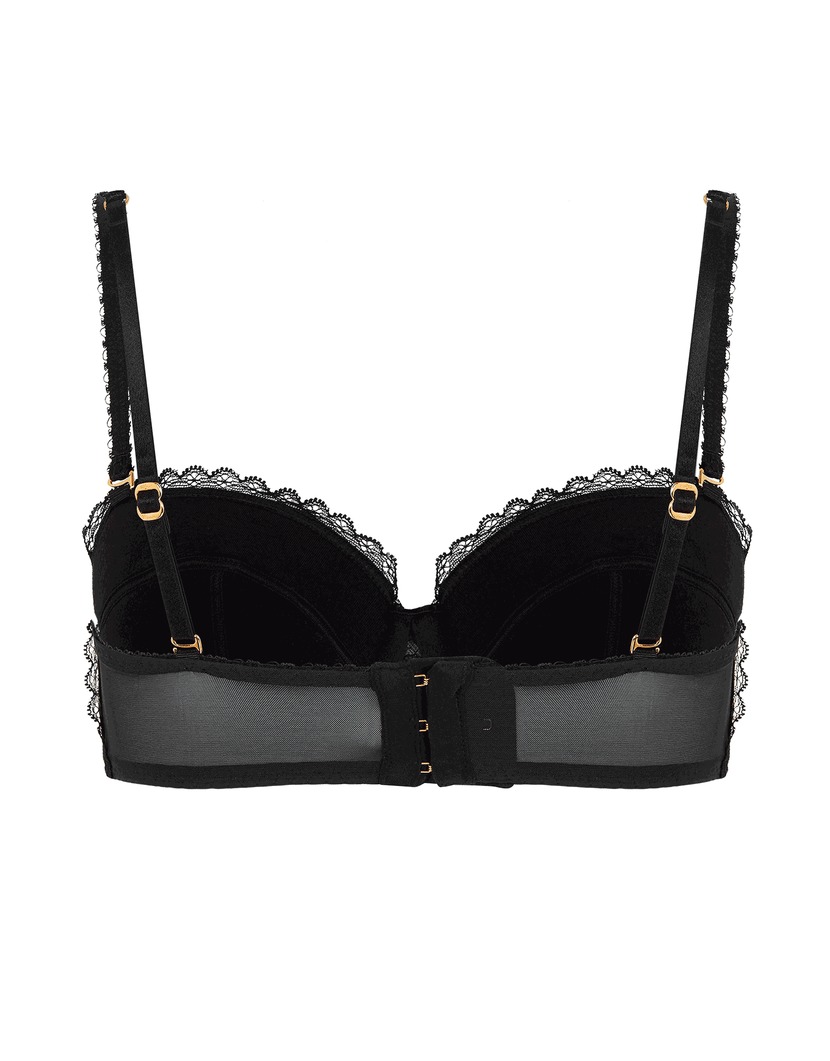 HindaЧерный бюстгальтер балконет Push up из кружева Hinda