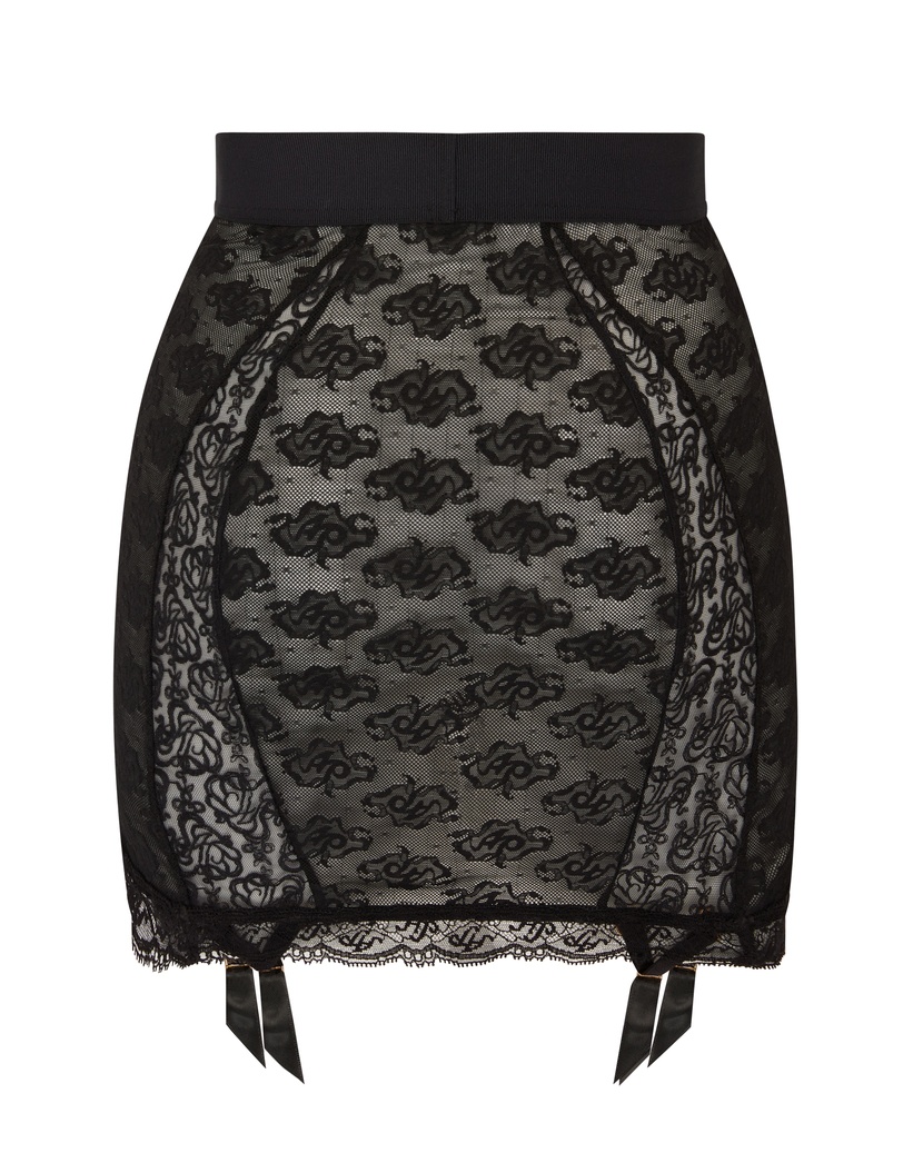 MercyЧерный удлиненный пояс для чулок Mercy