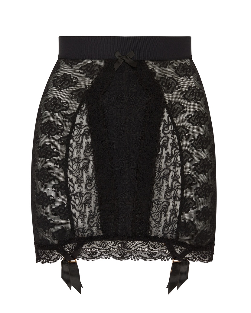 MercyЧерный удлиненный пояс для чулок Mercy