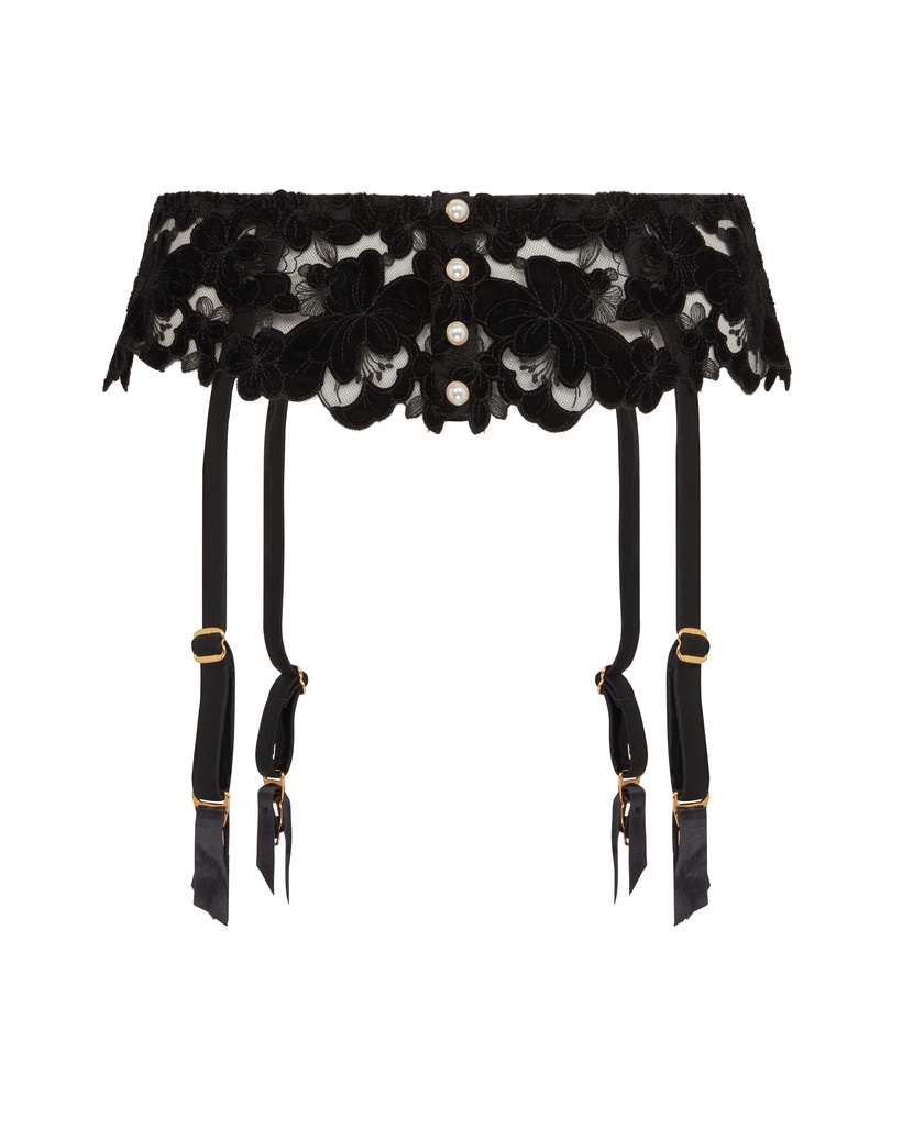 AriettaЧерный пояс для чулок Arietta