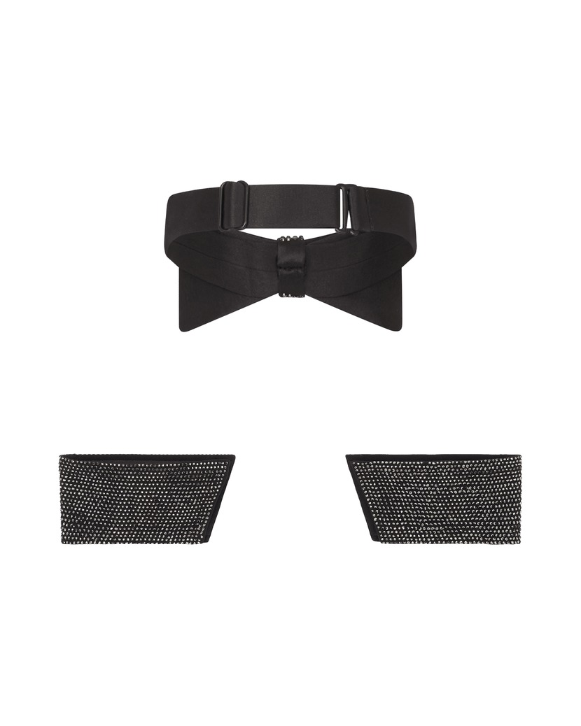 WynnieЧерные манжеты и воротник Wynnie