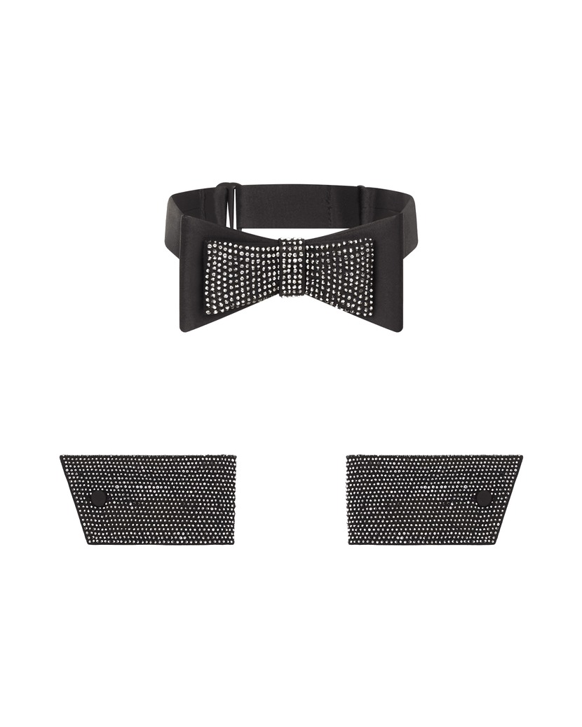 WynnieЧерные манжеты и воротник Wynnie