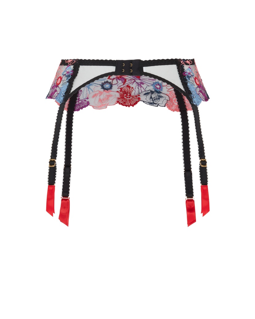 ZuriЧерно-розовый пояс для чулок Zuri