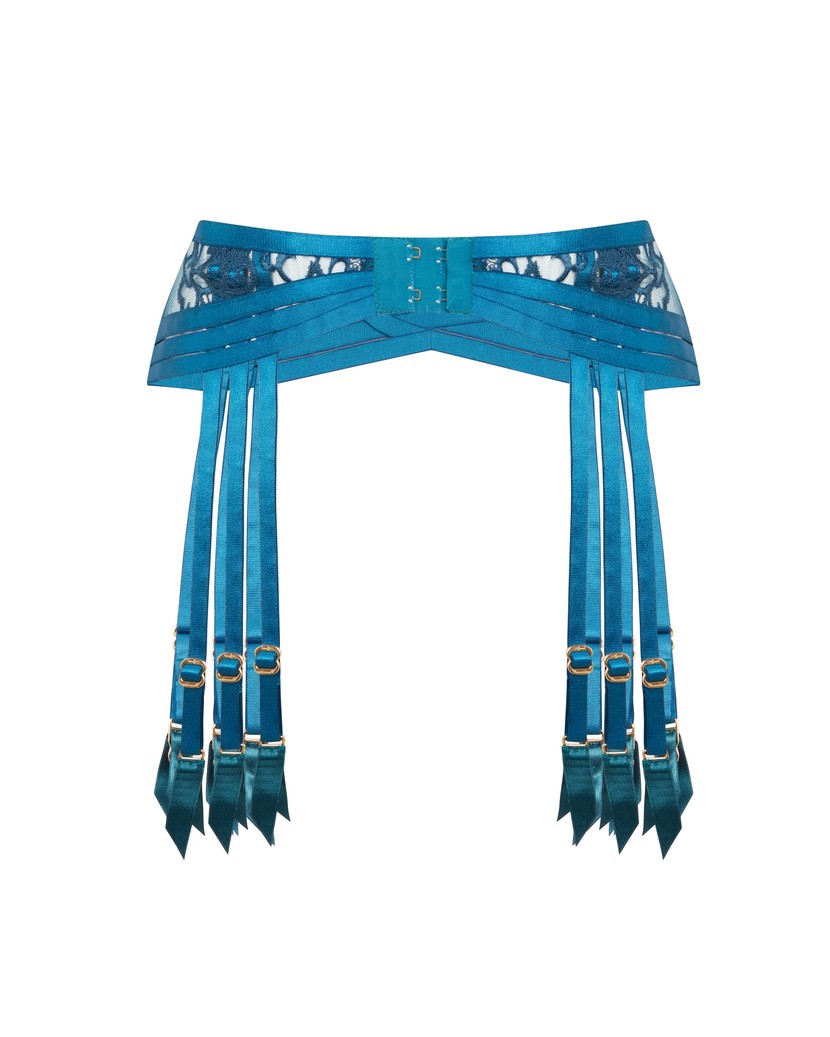 DioniСине-зеленый пояс для чулок Dioni