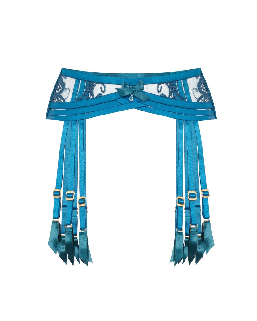 DioniСине-зеленый пояс для чулок Dioni