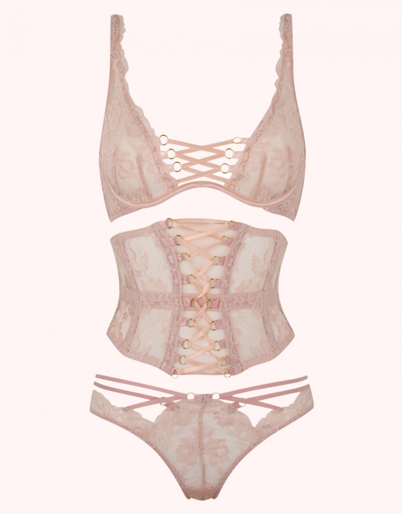 EssieПерсиковый кружевной корсетный пояс Essie