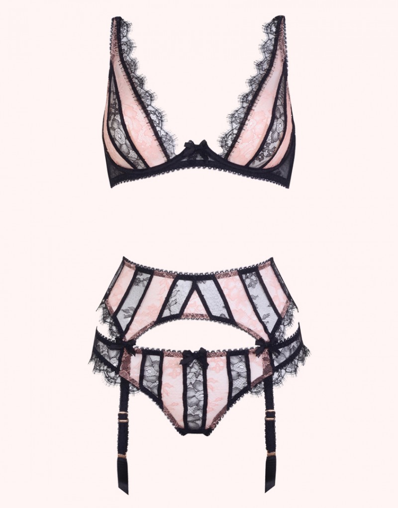 SaffiЧерно-бежевый бюстгальтер Saffi