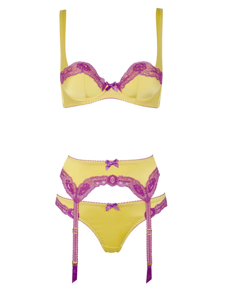 LucieЖелтый бюстгальтер с кружевом Lucie