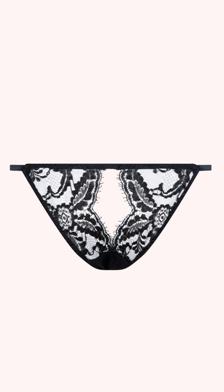 KendallЧерные классические трусы с кружевом Kendall