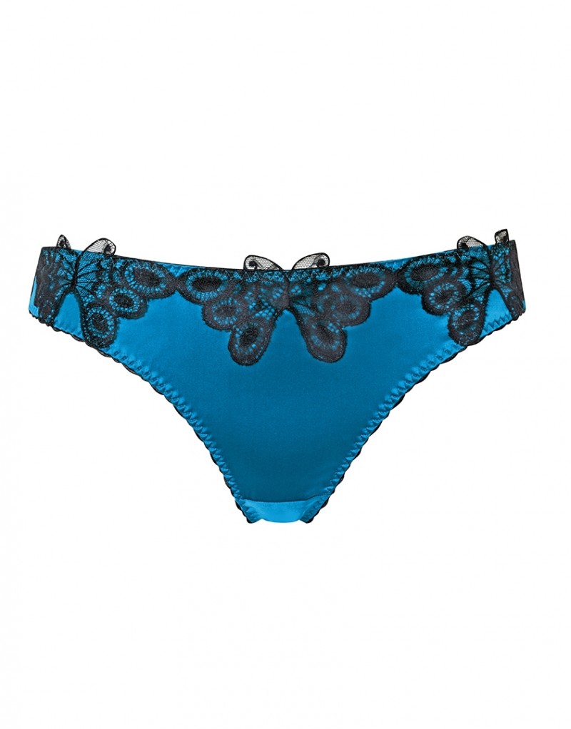 AymeeСиние шелковые классические трусы с аппликациями Aymee