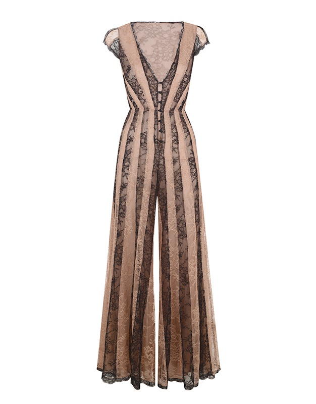 SaffiЧерно-бежевый комбинезон Saffi