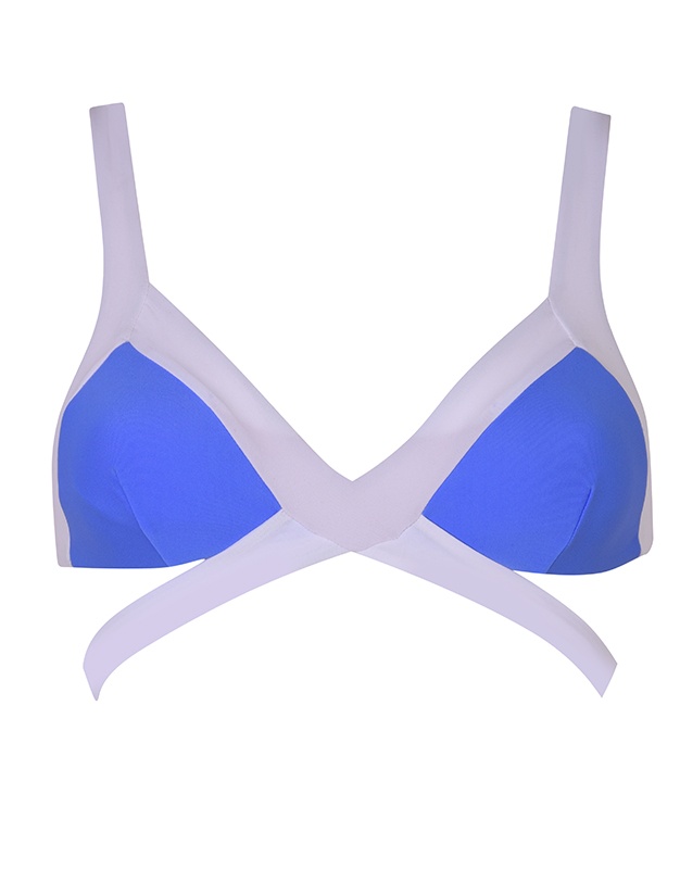 MazzyБело-голубой топ купальника Mazzy