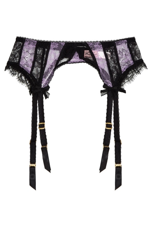 SaffiЧерно-сиреневый пояс с кружевом Saffi