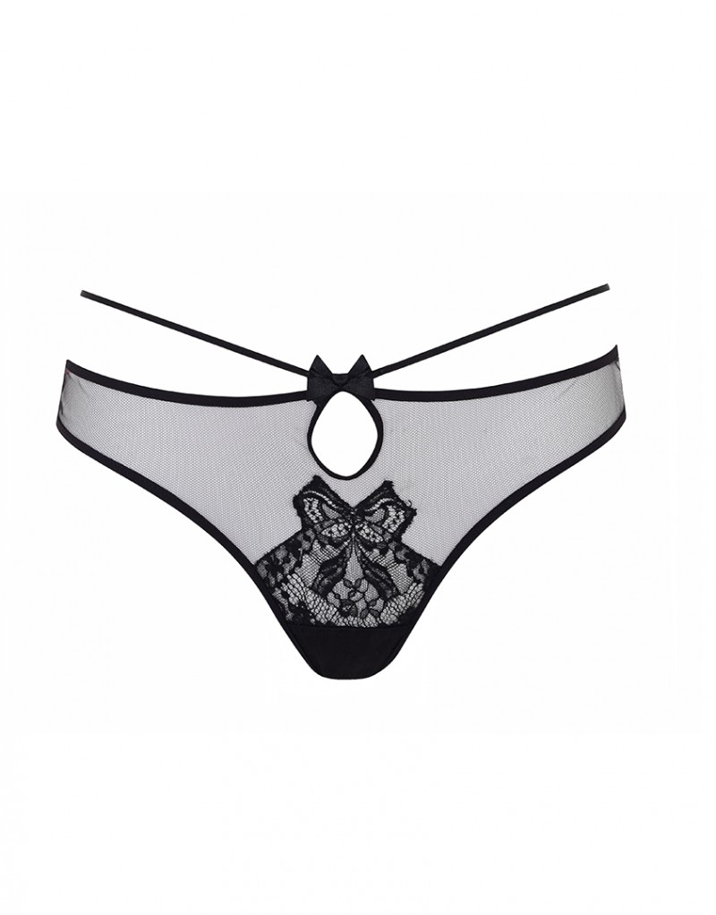 ElianaЧерные трусы стринги с кружевом Eliana