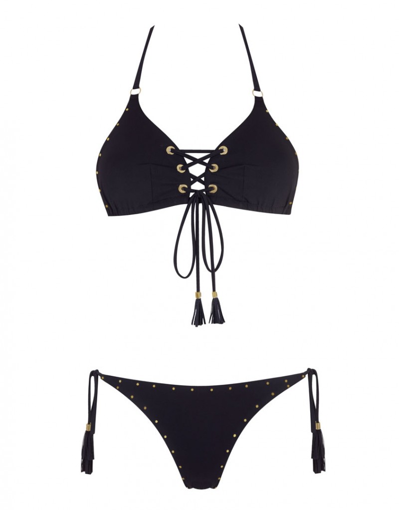 CasideeЧерные плавки с клепками и бахромой Casidee