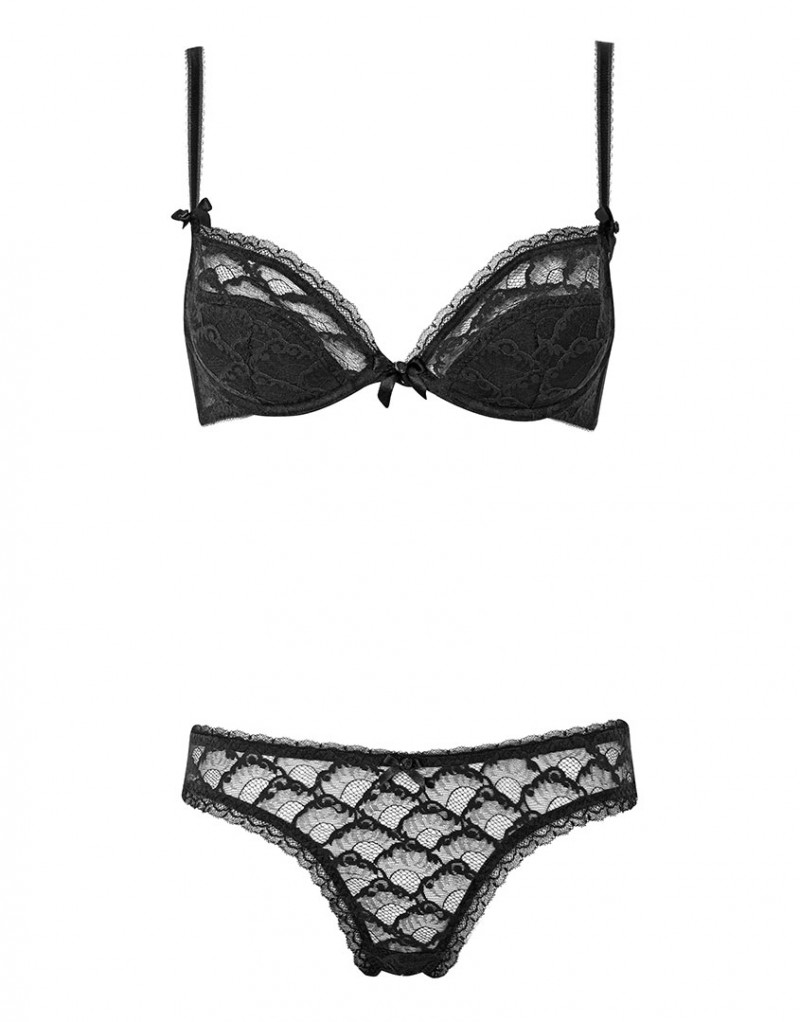 AnnaЧерный бюстгальтер push-up с кружевом Anna
